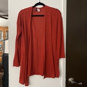 red orange light cardigan